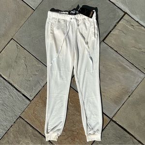 Atomic Off White Colored Paneled Sweatpants